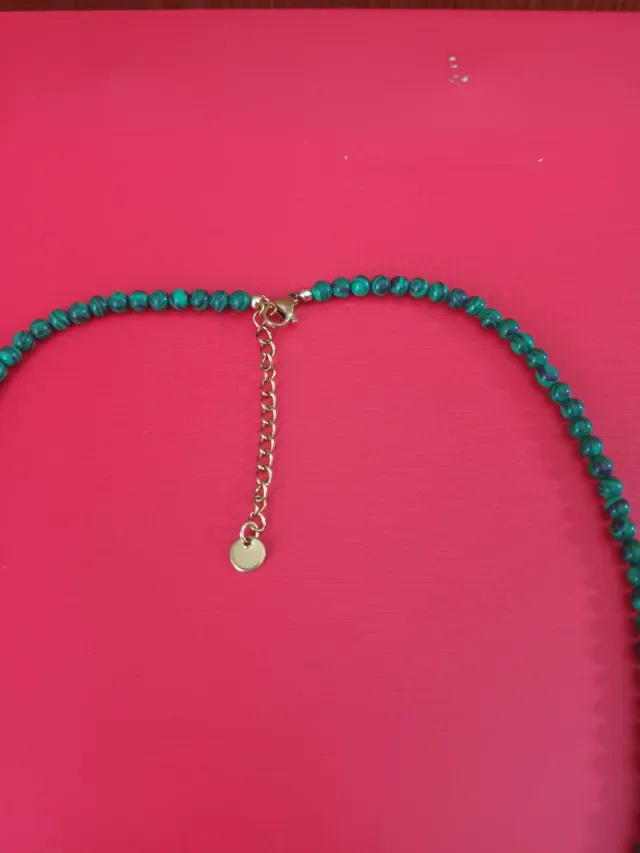 Collar Malaquita Verde y Dorado