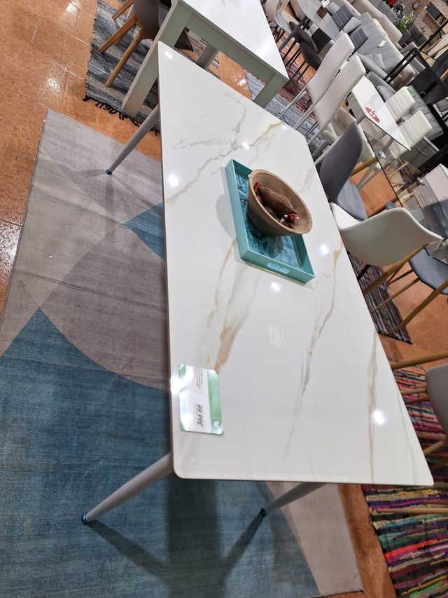 Mesa efecto mármol 180x90cm