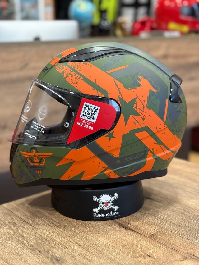Casco LS2 Rapid II Thunder Birds Naranja Mate
