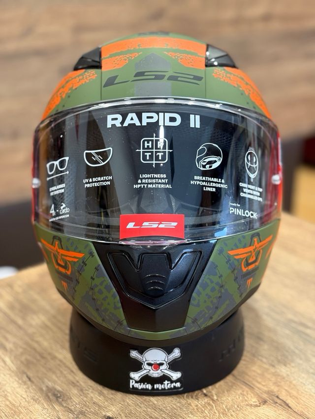 Casco LS2 Rapid II Thunder Birds Naranja Mate