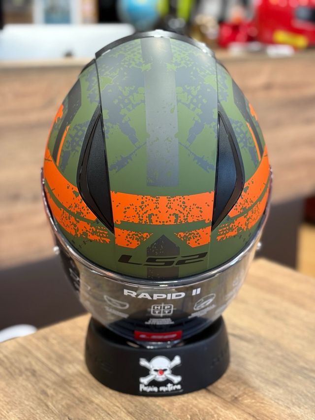 Casco LS2 Rapid II Thunder Birds Naranja Mate