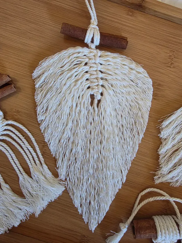 Decorazioni Macramè Arazzo mini con Cannella Boho