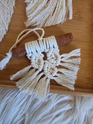 Decorazioni Macramè Arazzo mini con Cannella Boho
