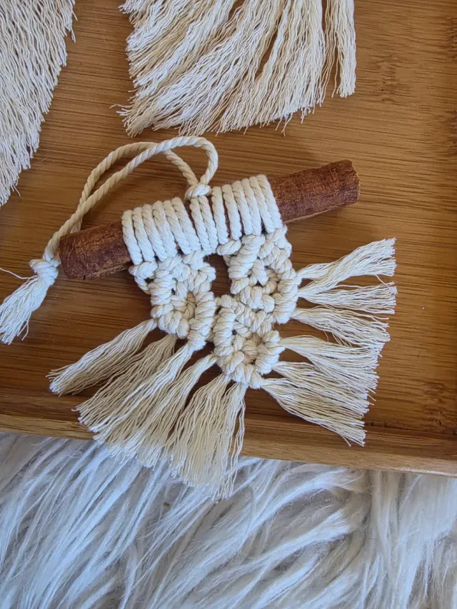 Decorazioni Macramè Arazzo mini con Cannella Boho