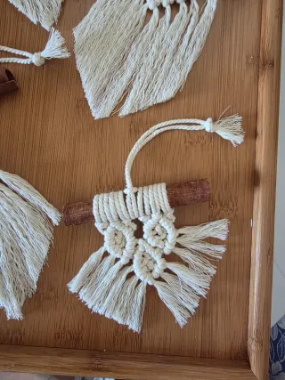 Decorazioni Macramè Arazzo mini con Cannella Boho