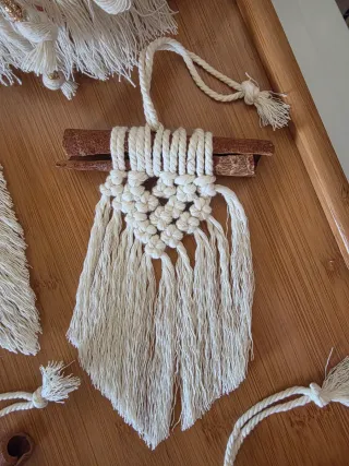 Decorazioni Macramè Arazzo mini con Cannella Boho