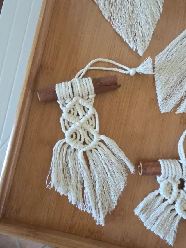 Decorazioni Macramè Arazzo mini con Cannella Boho