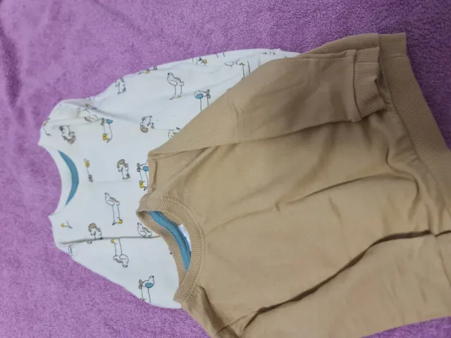 Conjunto Ropa Bebé Chaleco Beige Perro