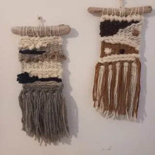 Set 2 Mini Arazzi Lana Marrone