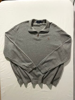Jersey Polo Ralph Lauren Gris Media Cremallera XL
