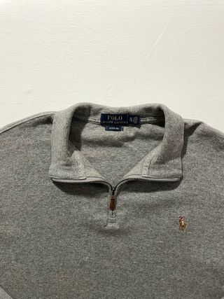 Jersey Polo Ralph Lauren Gris Media Cremallera XL
