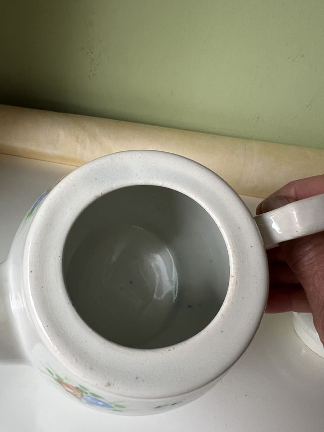 Tetera/Cafetera de loza con flores