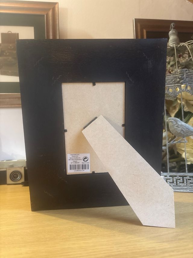 Marco de fotos piedra y madera