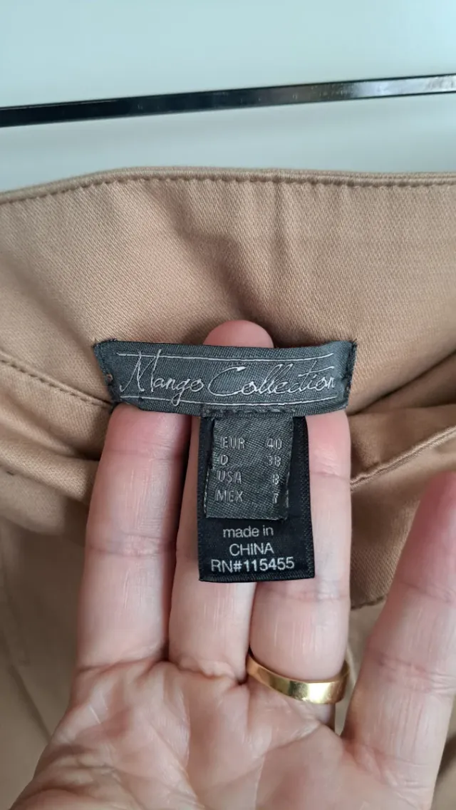 Falda Mango Talla 40 Beige