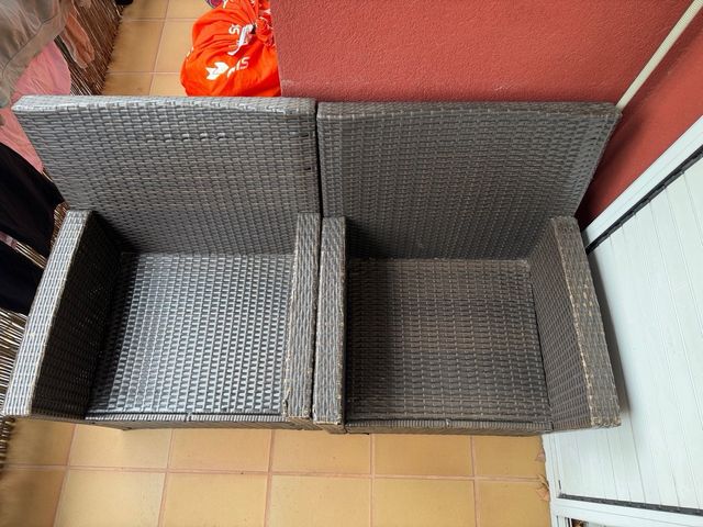 Conjunto sofá y sillón terraza mimbre