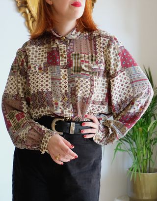 Camisa Vintage Paisley Patchwork