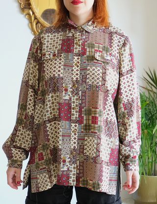 Camisa Vintage Paisley Patchwork