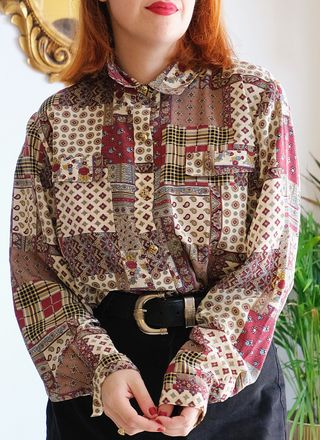 Camisa Vintage Paisley Patchwork