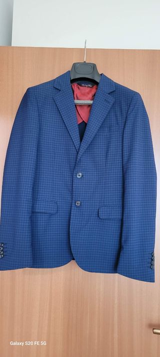 Completo uomo blu a quadri