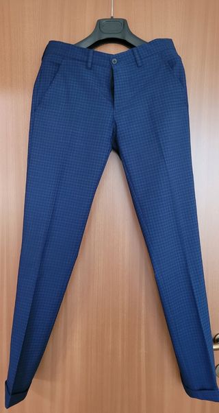 Completo uomo blu a quadri