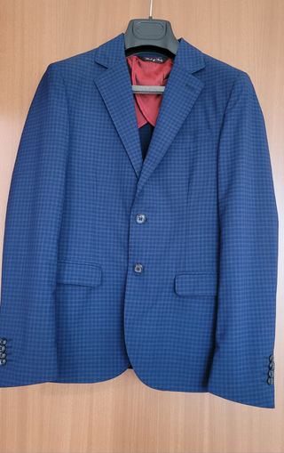 Completo uomo blu a quadri