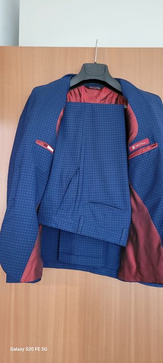 Completo uomo blu a quadri