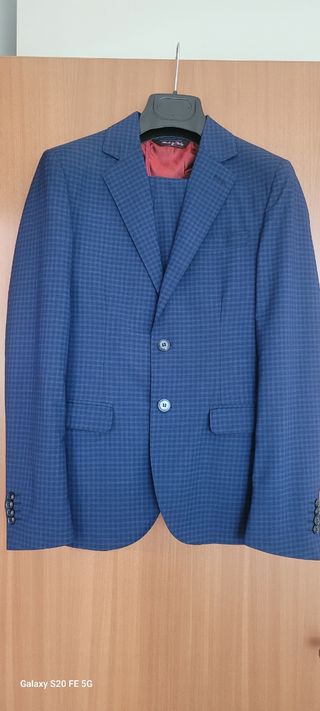 Completo uomo blu a quadri