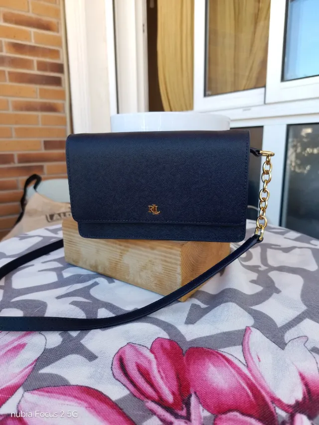 Bolso Ralph Lauren Negro Cadena Dorada