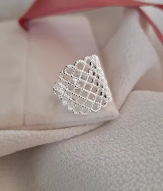 Anillo Plata Diseño Malla
