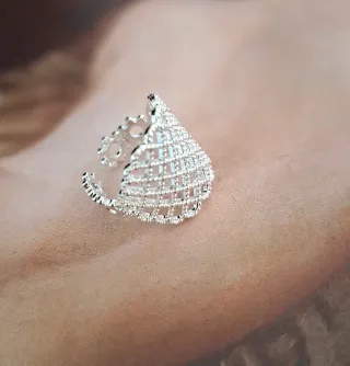 Anillo Plata Diseño Malla