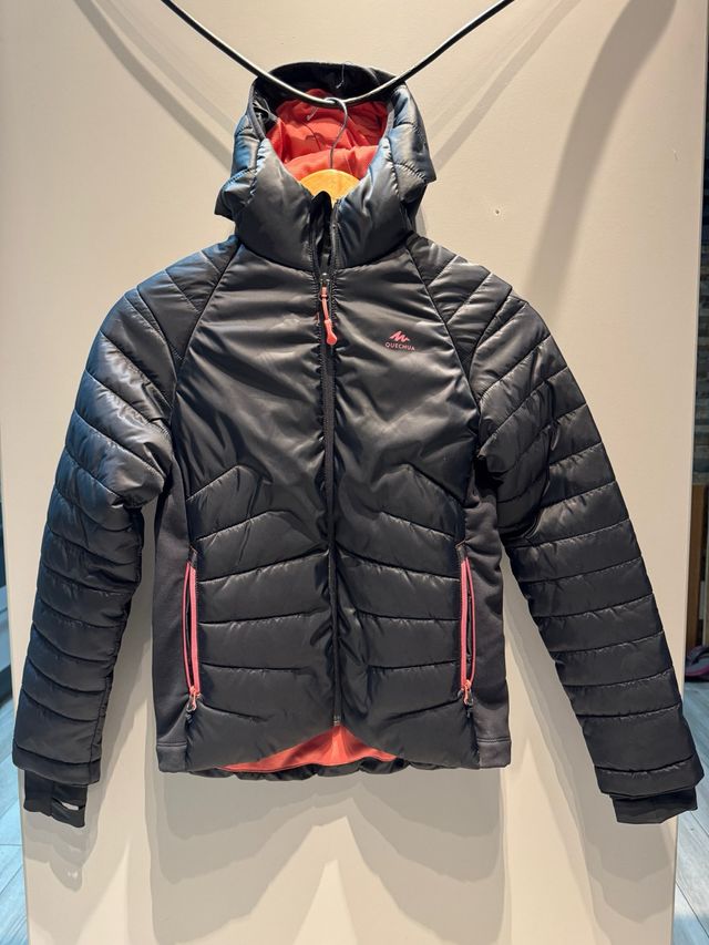 Chaqueta Quechua niña negra y rosa