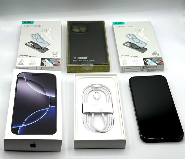 iPhone 16 Pro Max 256GB + 2 Fundas + Factura