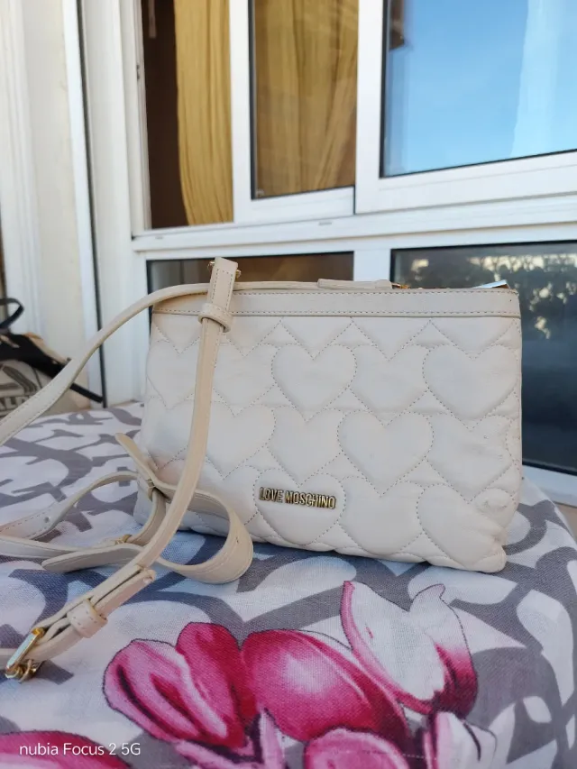 Bolso Love Moschino Beige Corazones