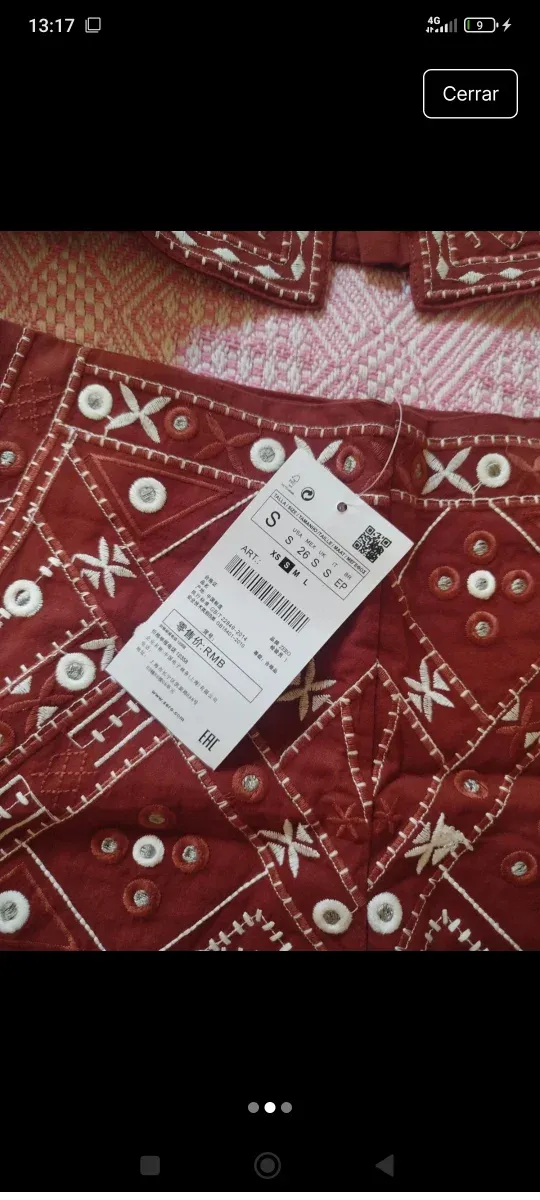 Conjunto chaleco y short bordado