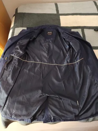 Gabardina azul Bershka