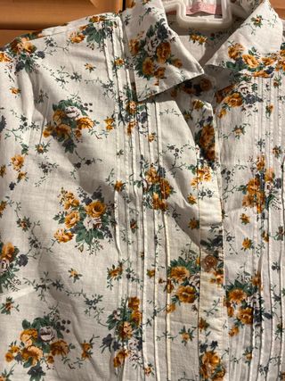 Camisa estampada flores blanca