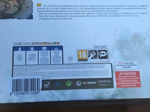 Pillars of Eternity II Deadfire Ultimate PS4