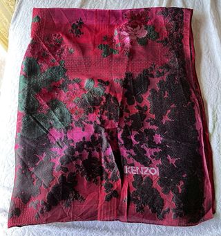 Foulard Kenzo floreale rosa e rosso