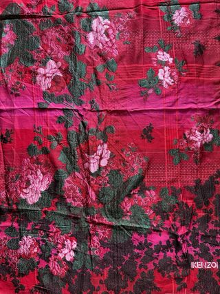 Foulard Kenzo floreale rosa e rosso