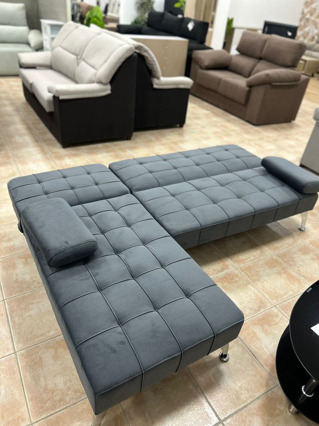 Nuovo divano letto grigio + chaise longue