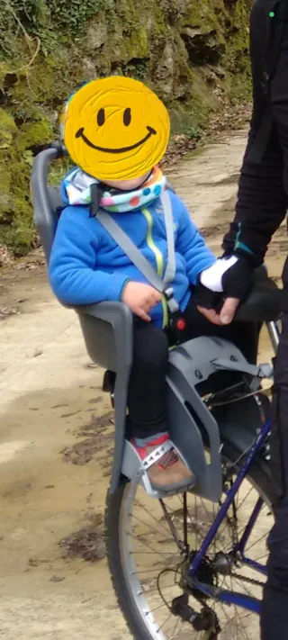Silla bicicleta portabebés + Casco