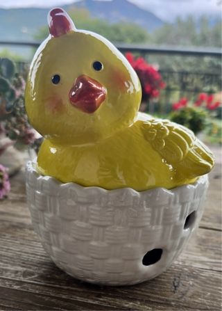 Porta cioccolatini pulcino in ceramica