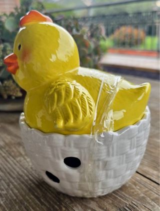 Porta cioccolatini pulcino in ceramica