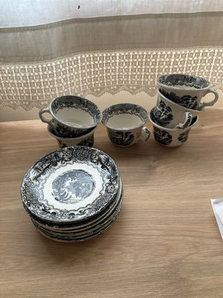 Juego de té La Cartuja 6 tazas y 6 platos