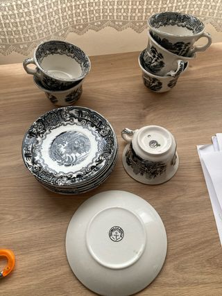 Juego de té La Cartuja 6 tazas y 6 platos