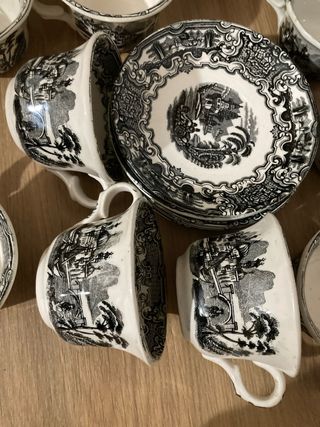 Juego de té La Cartuja 6 tazas y 6 platos