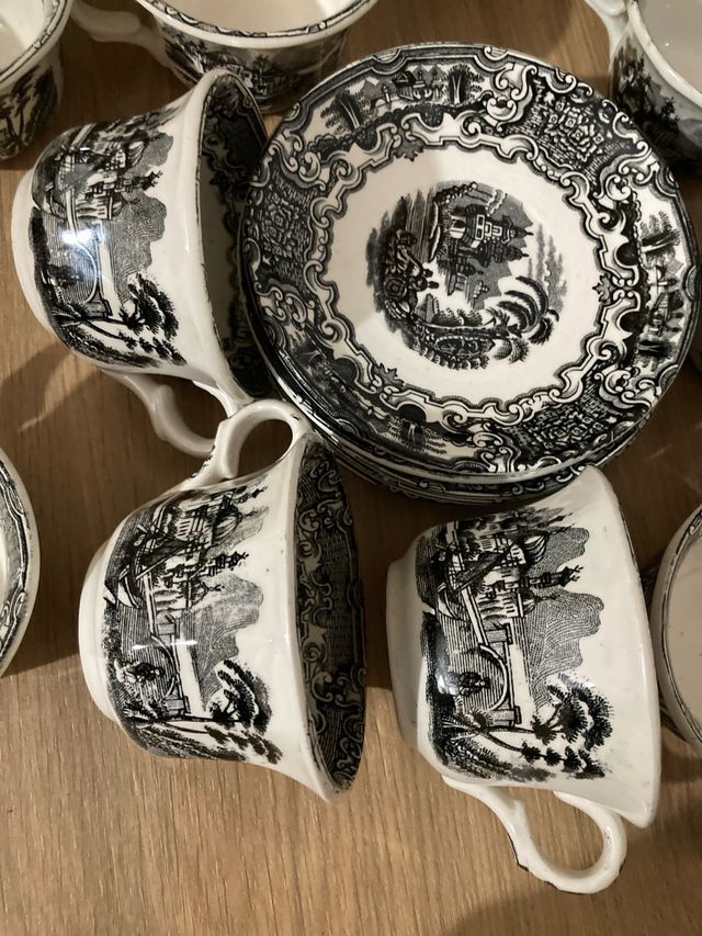 Juego de té La Cartuja 6 tazas y 6 platos