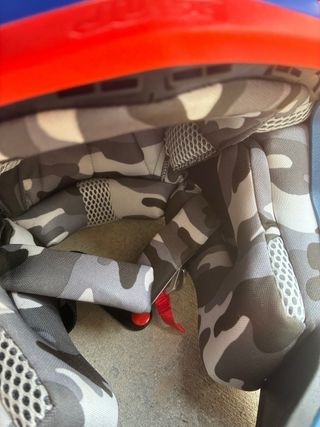 Casco Moto Off-Road Azul y Rojo