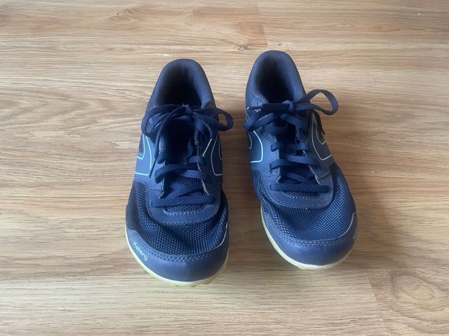 Zapatillas atletismo Kalenji azul/amarillo