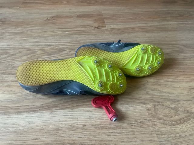 Zapatillas atletismo Kalenji azul/amarillo